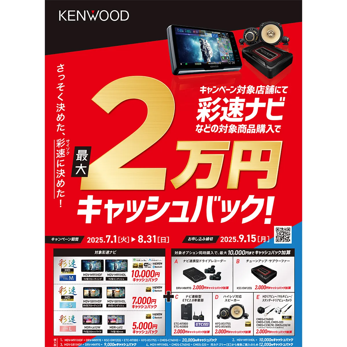 KENWOOD ケンウッド MDV-M911HDF 彩速ナビ 9V型フローティングAV
